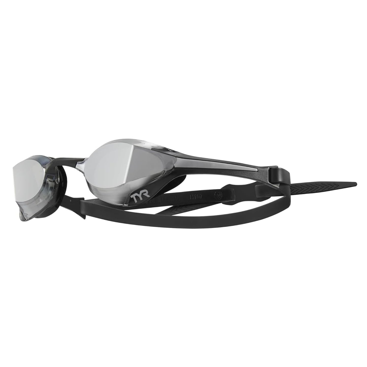 TYR Adult Tracer-X Elite Goggles - Low Profile Racing Swim Eyewear, Smoke/White