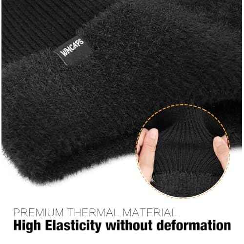 Wmcaps Winter Fleece Line Beanie with Earflap for Men Women, Outdoor Warm Thermal Knitted Hat Stocking Caps