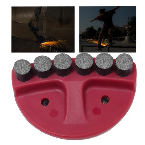Qryxalith Skateboard Spark Plate,Skateboard Friction Spark Tool,Skateboarding Accessories(Red)