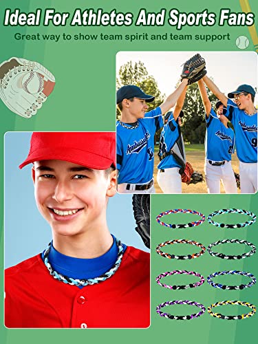 MTLEE Baseball Necklaces Bulk for Men, 18 Inch, Cute, Pack of 8