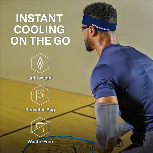 Cold Factor Instant Cooling Headband for Men and Women - Navy Blue