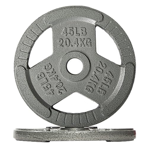 Fitvids Cast Iron 2-Inch Olympic Weight Plate for Strength Training & Weightlifting, Multiple Weights Available