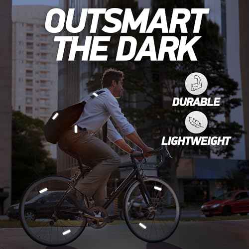 Reflective Backpack Bands | 3M Scotchlite Reflectors | Hook-and-Loop Closure | 1x4 & 1.5x5 in | 2-Pack (Silver)