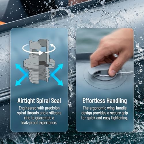 2PCS Inflatable Boat Air Valve Cover Plugs - Leak-Proof PVC
