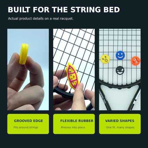 Tennis Racket Vibration Dampeners 10 Pack - Fun Shock Absorbers for Tennis Strings