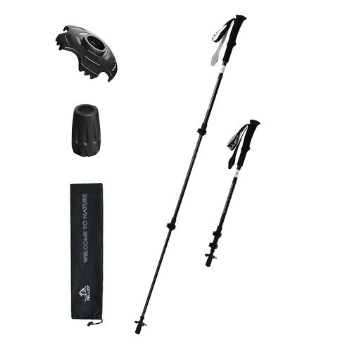 PELLIOT Ultralight Trekking Pole Carbon Fiber & Aluminum Alloy Hiking Pole 3-Section Telescopic Trekking Stick with EVA Foam Grips Adjustable Walking Stick for Hiking Black