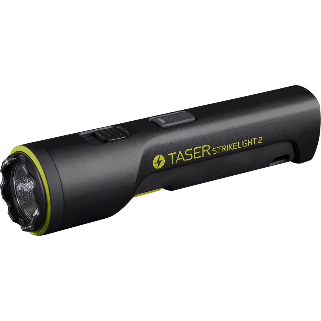 TASER StrikeLight 2 Rechargeable Self-Defense Flashlight with Painful 10 µC Stun Charge | Portable, Lightweight Protection for Running, Jogging, Pet Walking, Camping, Hiking, and Outdoors (Black)