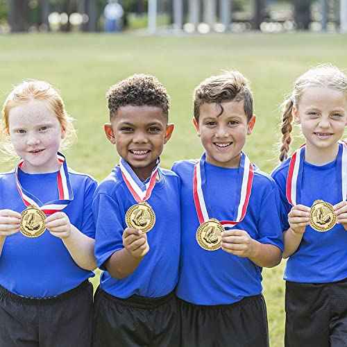12 Pack Soccer Medals for Kids, metals Gold Award Medals Suitable for sports competitions Celebration and Party Favors