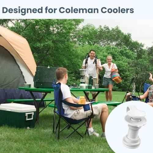 2 Packs Cooler Drain Plug Replacement for Coleman Coolers-1" Shaft Length Cooler Drain Plug Kit,Cooler Parts Accessories Fits Most Coolers
