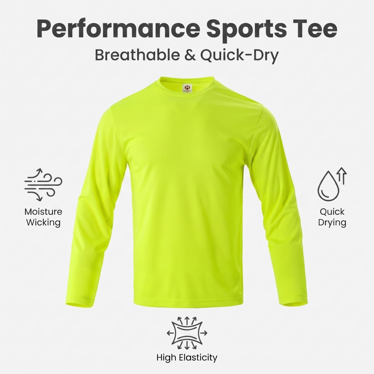 Yasumond UPF50+ T-Shirts Pack Breathable Quick Dry Athletic Classic Long Sleeve Crew Neck Sun Protection Tee Shirt for Men Set2 XL