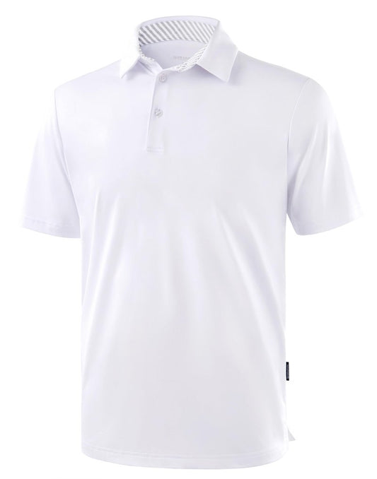 Golf Shirts Heather Polo Short Sleeve Dry Fit Lightweight Moisture Wicking Collared Shirts Casual Athletic Business (White, XL)
