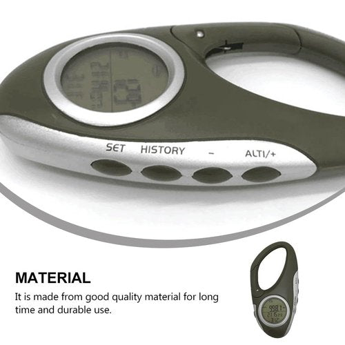 KOMBIUDA Electronic Mountaineering Watch Weather Instrument Outdoor Altimeter Mountaineering Thermometer Carabiner Barometer Handheld Altimeter Thermometer Compass Handheld Thermometer