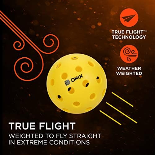 Onix Pure 2 Outdoor Pickleball Balls – 6-Pack, Weighted for Outdoor Play