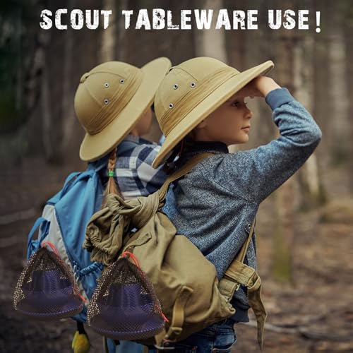 Blue Scout Camping Mess Kit for 1 Person with Utensils & Mesh Bag