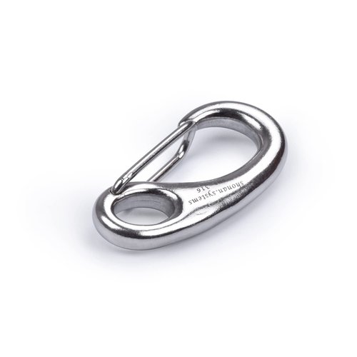 SHONAN 1.93 Inch Carabiner Clips, 4 Pack Flag Hooks Flag Clips for Flagpole Rope, Marine Grade Stainless Steel Clip for Ropes, Keychain, Dog Leash, and Hiking