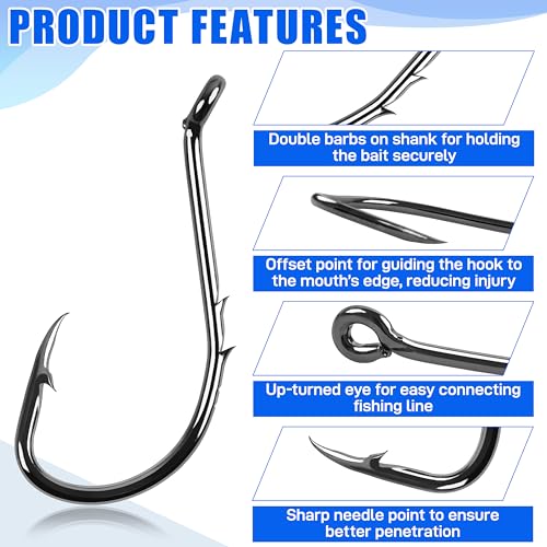 150 Pcs Octopus Baitholder Fishing Hooks Double-Barb Saltwater & Freshwater