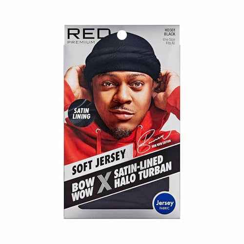 Red by Kiss Bow Wow Premium Satin Mens Turban ? Anti Breakage Moisture Retention, Stylish Soft Light Comfort Headwear