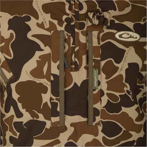 Drake Waterfowl Men's MST Waterproof Fleece-Lined 1/4 Zip Hunting Windproof Breathable Pullover Jacket with Multiple Pockets