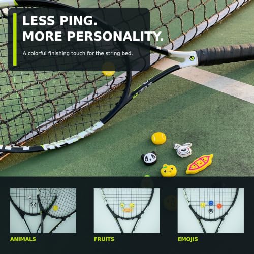 Tennis Racket Vibration Dampeners 10 Pack - Fun Shock Absorbers for Tennis Strings