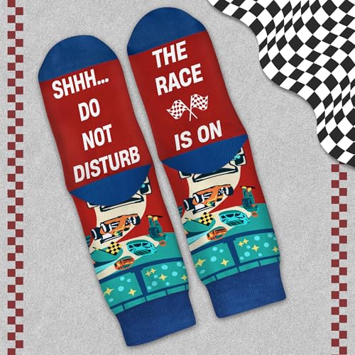 VICRAZY Racing Car, Sport Car Socks for Men, Women - Formula 1 Gifts, Racing Socks, Stocking Stuffers for Men, Women