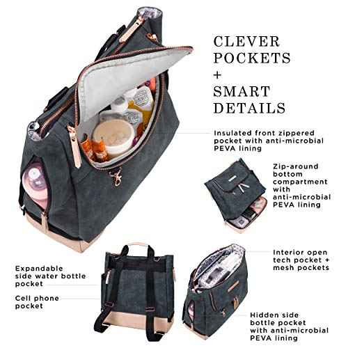 Petunia Pickle Bottom Pivot Backpack, Multiple Carrying Options, Insulated Pockets, Modern Silhouette, Roomy Interior, Indigo/Blush