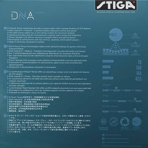 Stiga DNA Hybrid Table Tennis Rubber | Professional Table Tennis Sheet for Maximum Control & Powerful Spins - Full Stroke Control - Made in Germany