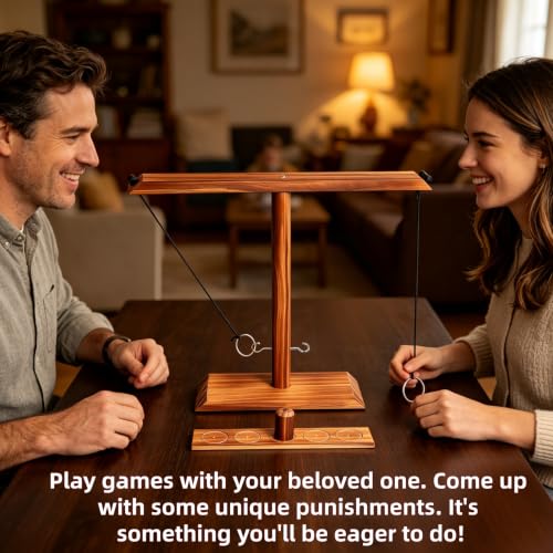 Small Ring Toss Game with Ladder - Kids & Adults Hook and Ring Throwing Set