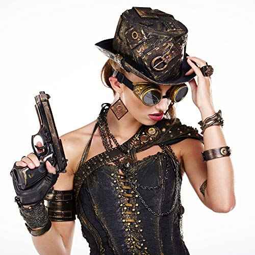Frienda 6 Pcs Retro Steampunk Goggles Mad Scientist Style Goggles Victorian Sunglasses Black Punk Glasses Cosplay