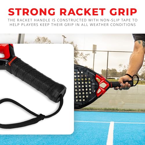Franklin Sports Aurora, Endeavor + Glide Padel Rackets with Foam Core for Intermediate + Advanced Players - 365g Lightweight