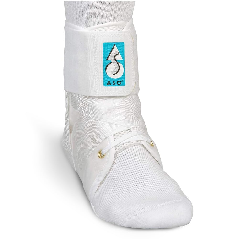 Med Spec ASO Speed Lacer (Medium, White) – Ankle Brace for Sprained Ankle and Peroneal Tendonitis, Orthopedic Ankle Support for Men, Women, Adults, Teens and Kids, Sports Injury Recovery, 223604