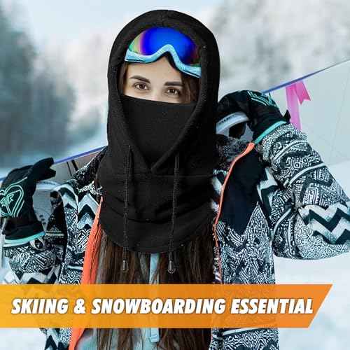 Fivali Winter Balaclava Ski Mask: Fleece Hood Hat Balaclava Face Mask Men Women Warm Face Cover for Cold Weather Gear