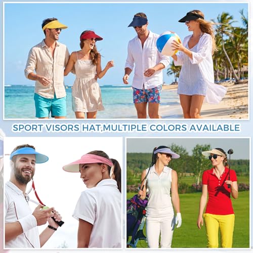 Multi-Color Sun Visor for Women & Men Wide Brim Clip-On Beach Cap Adjustable Travel Sport