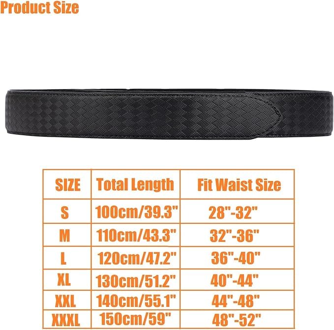 Reversible Leather Inner Belt with Loop for Law Enforcement - Basket Weave Large Variation