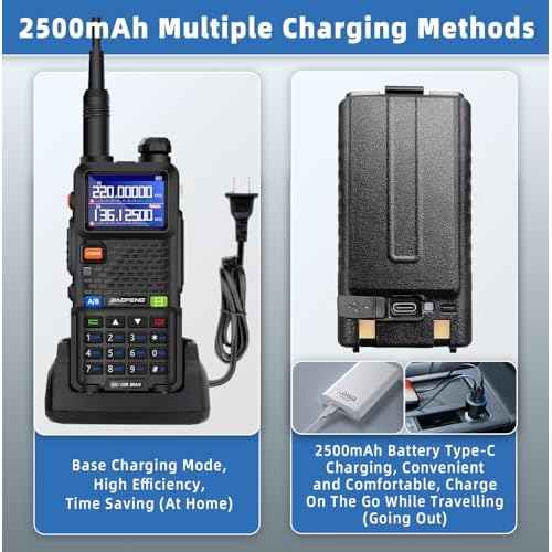 BAOFENG UV-10R MAX Ham Radio Upgraded 10W Long Range Handheld NOAA Emergency Weather,Rechargeable Walkie Talkie with 2500mAh Battery,Speaker Mic,Tactical Antenna,Type-C Charging,2 Pack Gifts