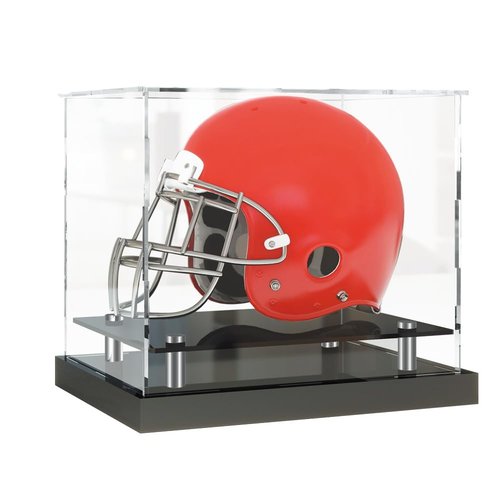 Mini Helmet Display Case- Durable Football Case Display Clear with Stainless Steel Screw Feet for Football Helmet Display Case, Football Display Case for Home, Retail, Museum or Trade Show