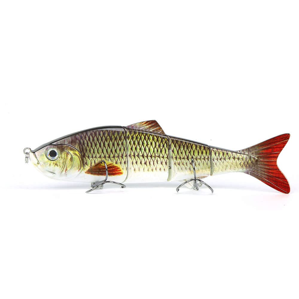 10in Multi Jointed Swimbait Fishing Lures Bait,4 Segment Big Giant Sinking Fishing Bass Lures,Crankbaits Swimbaits with Treble Hook