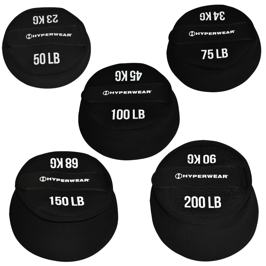 HYPERWEAR Boulder Strongman Sandbag (50 lbs) Heavy-Duty Neoprene Workout Bag for Strength & Full-Body Training