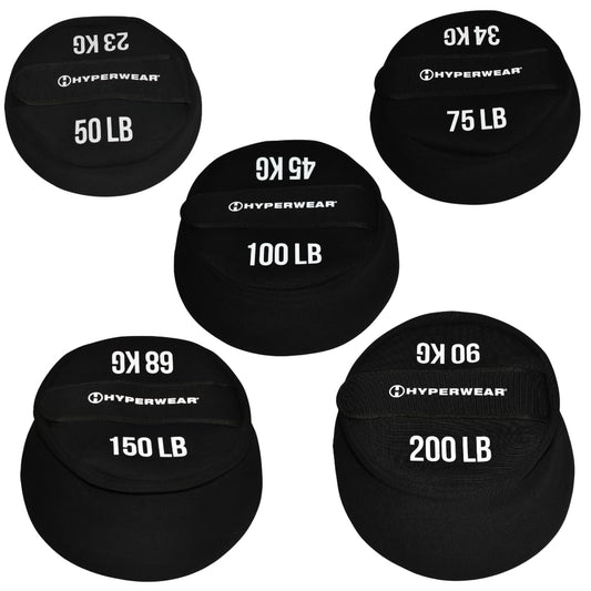 HYPERWEAR Boulder Strongman Sandbag (50 lbs) Heavy-Duty Neoprene Workout Bag for Strength & Full-Body Training