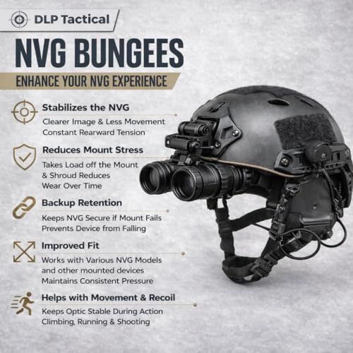 Tan NVG Bungee for ARC Rail Helmets - Stabilizes Night Vision Goggles