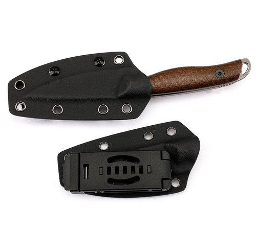 BUIPOS BD Small Straight, DC53 Steel Camping Knife with Kydex Sheath, G10 and Linen Handle, TAC, Gift (White blade with linen handle)