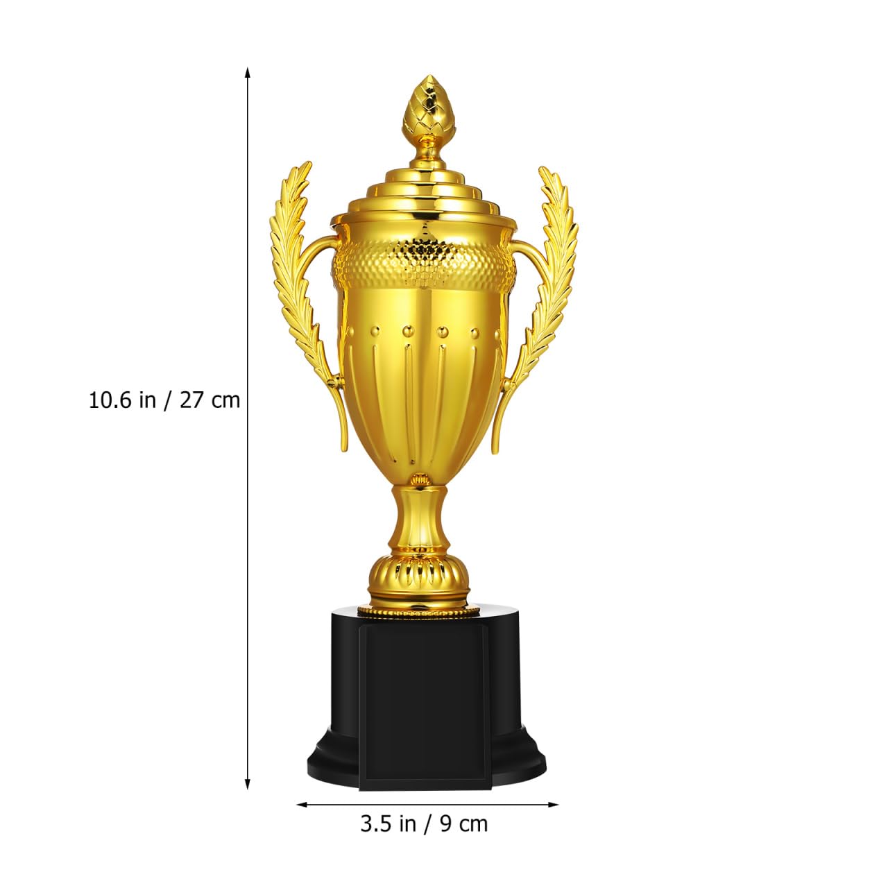 NOLITOY Large Gold Trophy Cup with Lid, 10.6 Inch Award Trophy for Soccer Football Sports Competitions, Office Decorations, and Outdoor Activities