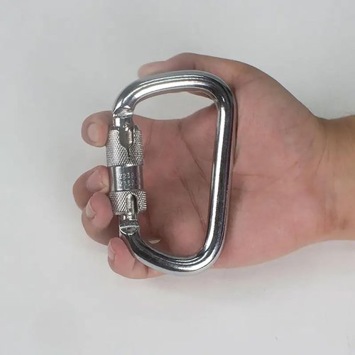 Auto Locking Carabiner 45KN=10000lbs Heavy Duty Large Clip Climbing Carabiner Twist Lock Carabiners for Rock Climbing, Camping, Gym,Rescue (CE Rated,D Shape) Black