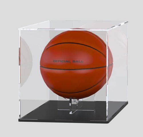 HEMYLU Basketball Stand, 3-Pack Acrylic Ball Stand for Display, Clear Storage Holder for Football Basketball Soccer Volleyball Rugby