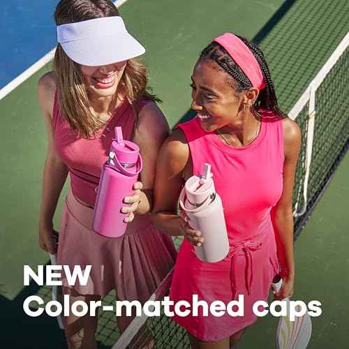 Hydro Flask Water Bottle - Insulated Stainless Steel - Wide Mouth Flex Straw Lid, Non Spill, Leakproof and Refillable in 32 Oz Tonal Trillium