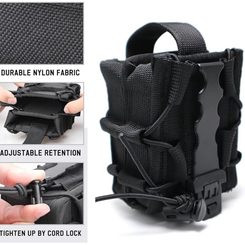 Double Handcuff Pouch for Law Enforcement Belt MOLLE Holster Fits ASP Hinged Chain & Rigid Handcuffs