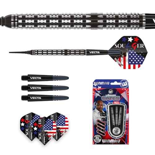 Winmau Leonard Gates The Soulger Professional Tungsten Darts Set with Flights and Stems (Shafts)