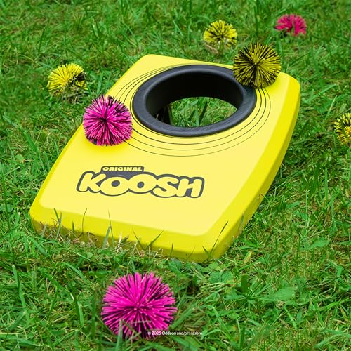 Kids Cornhole Set with Neon Koosh Balls - Single Yellow Cornhole