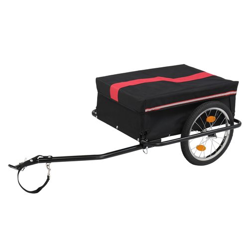 130x68x45cm Bicycle Trailer Rack - 16 Inch Quick Release Wheels, 100kg Capacity, Waterproof Cloth Pocket, Steel Frame, for Shopping, Picnics, or Outdoor Adventures