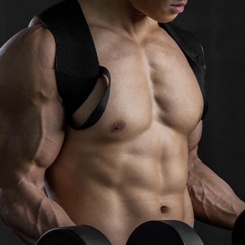 OLITE Fitness Shoulder Straps ，Shoulder Straps for Assist Posture Correction Fitness，Adjustable Unisex Shoulder Support for Bench Press, Lifting & Training, Breathable Open-Shoulder Design, Lightweight & Durable (M(55-65kg))