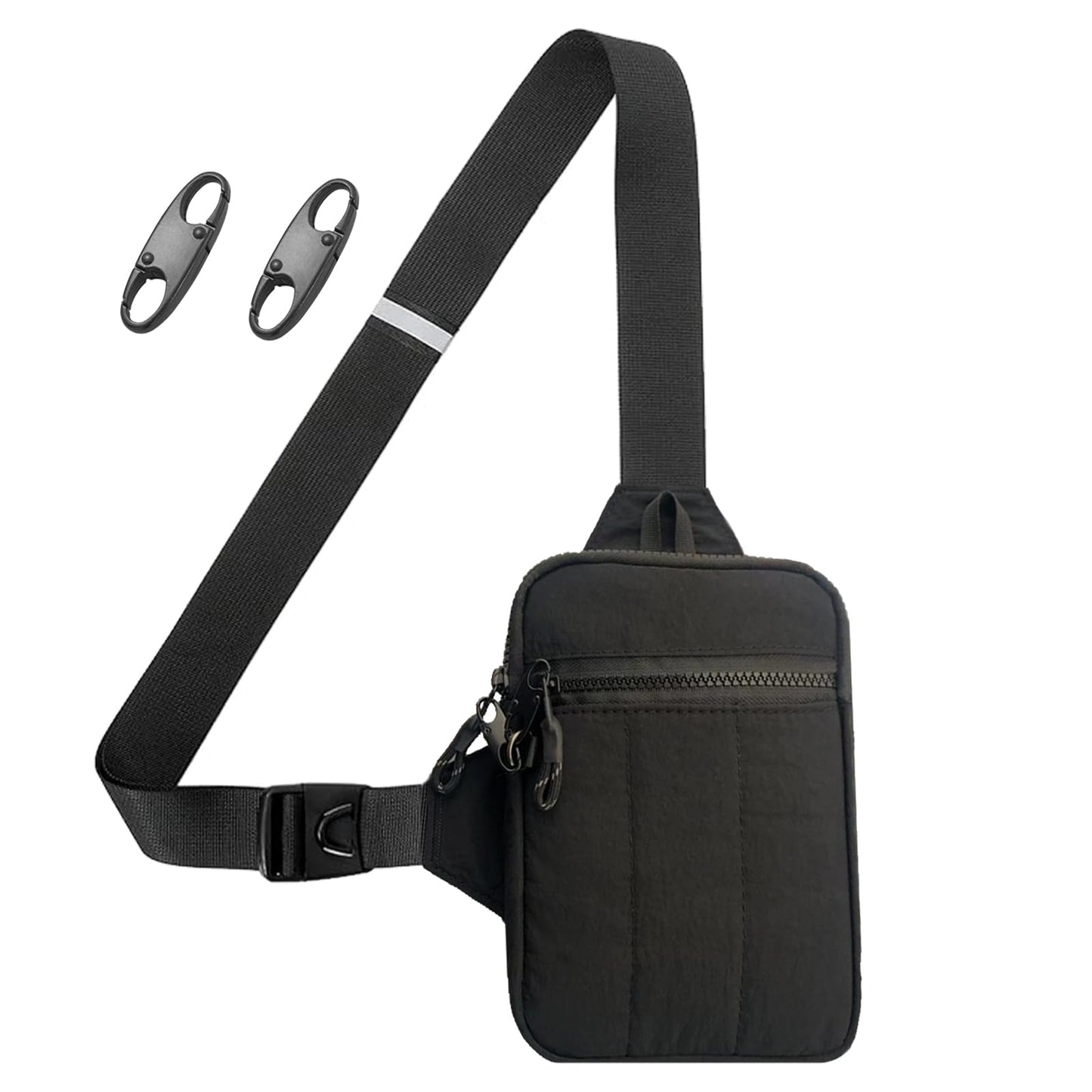 Vpoofree Mini Anti Theft Sling Bag for Men Crossbody,Small Chest Bag Casual Trendy Waterproof Lightweight Phone Crossover Daypack (Black mini anti theft crossbody sling bag)
